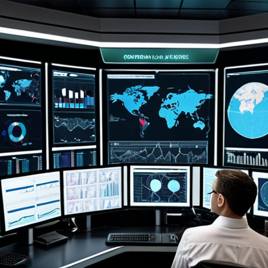 **

A futuristic control room with multiple screens displaying real-time regulatory data feeds from around the world. Business analysts are collaborating, using AI-powered tools to predict potential regulatory changes and their impact on the company's global operations. Visual elements include charts, graphs, and maps highlighting regions with evolving regulations. The overall tone is proactive and data-driven.

**